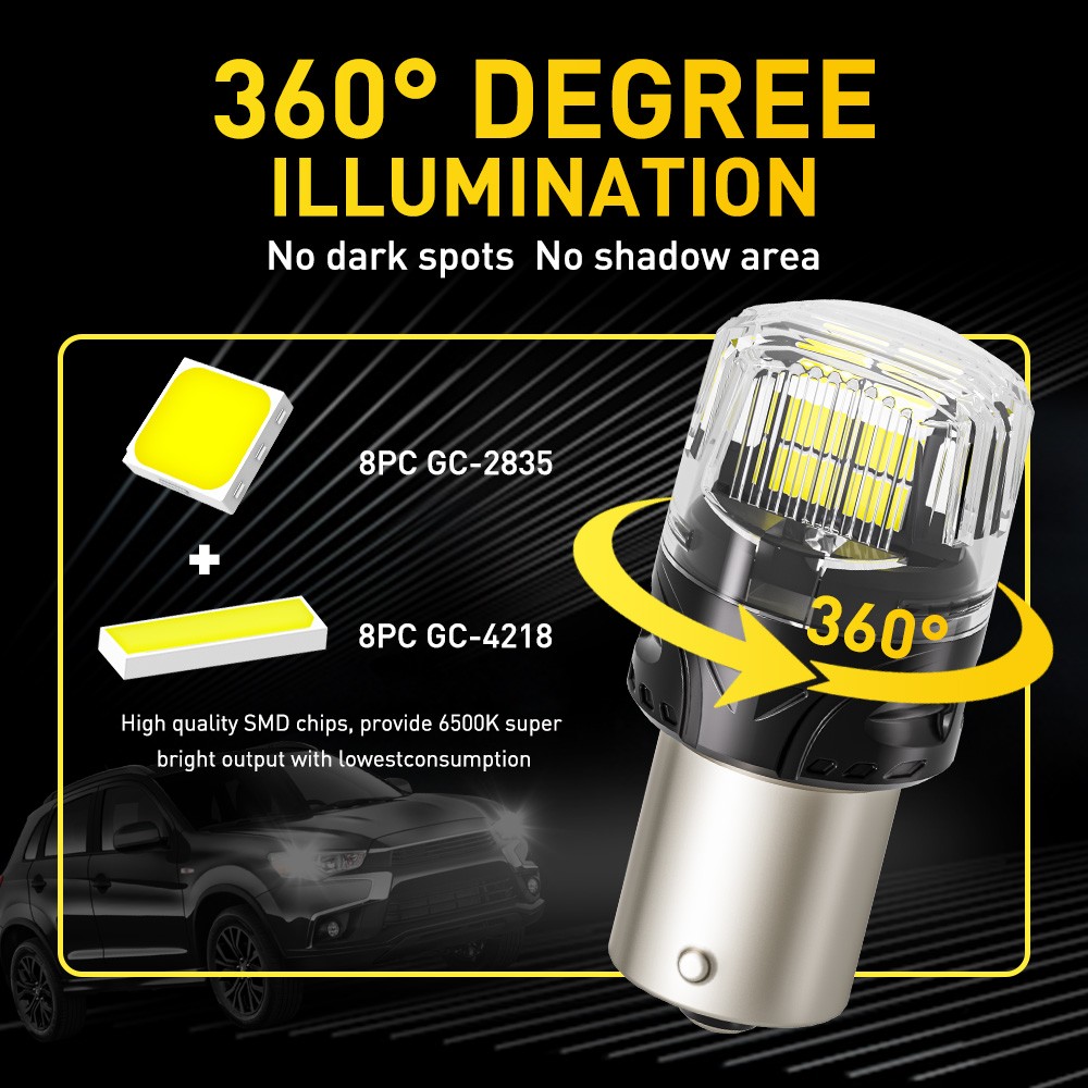 2pcs Super Bright White 1156 RV Trailer 16-SMD LED 1141 Interior Light Bulbs US