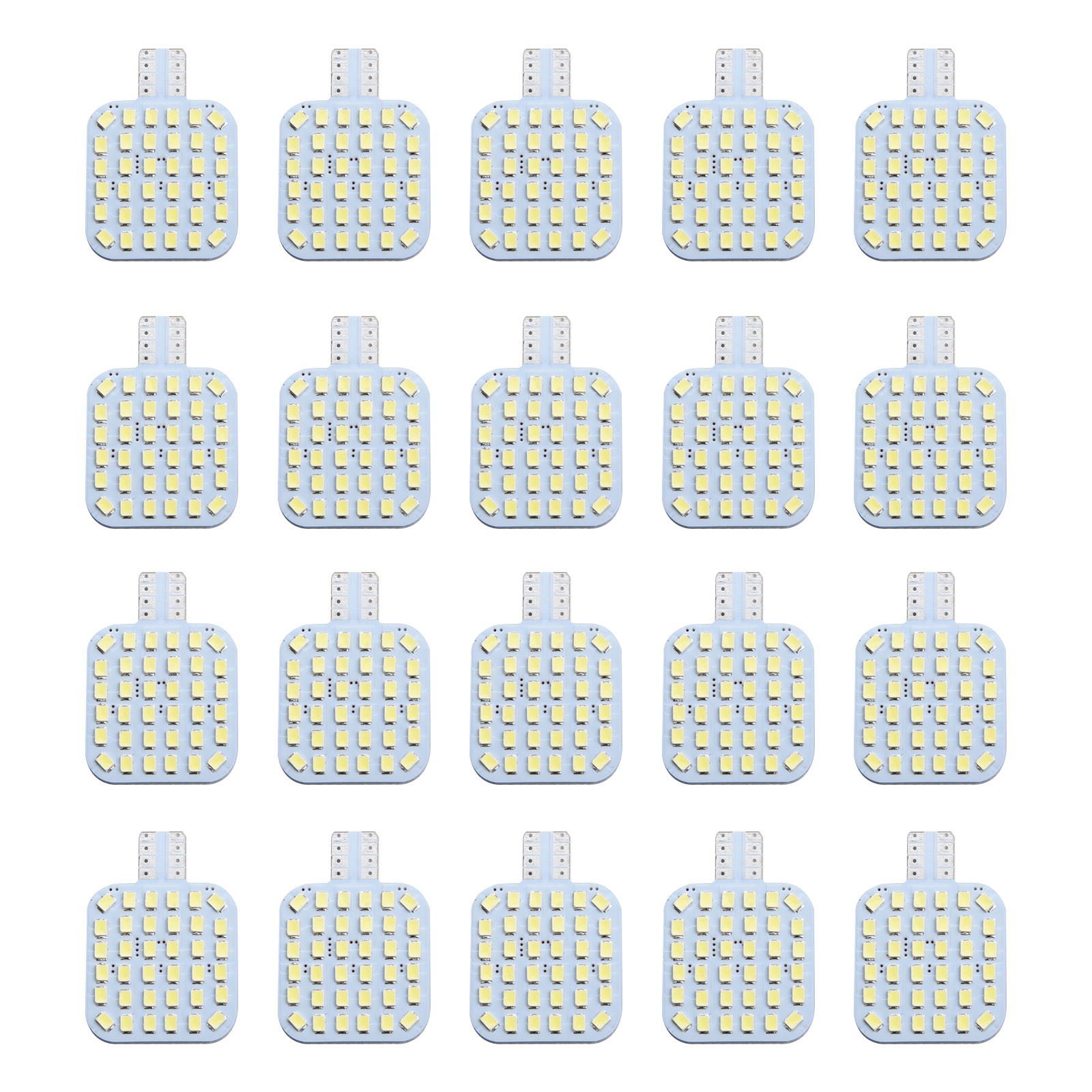 20pcs T10 LED Interior Light Bulbs Full Aluminum 2835 SMD Xenon White 12V RV