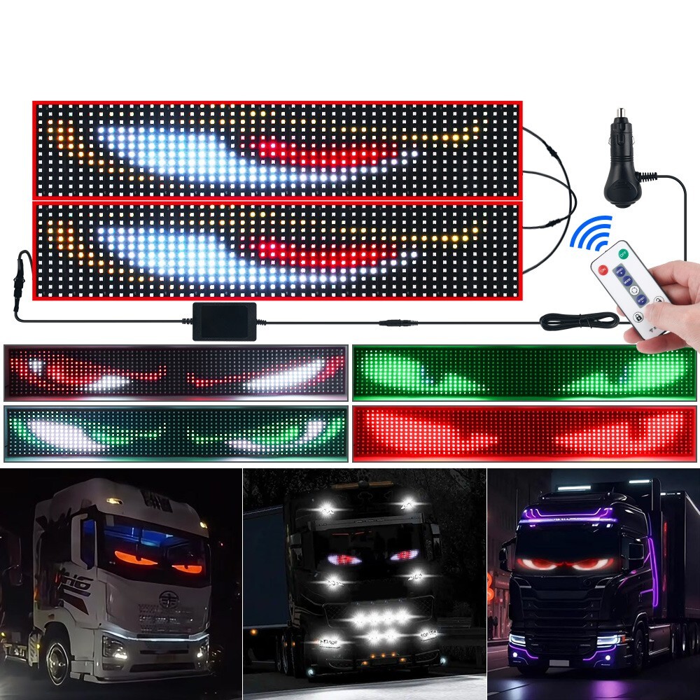 Devil Eyes Light for Car – LED Display Screen DIY Truck Windshield Eyes Lights