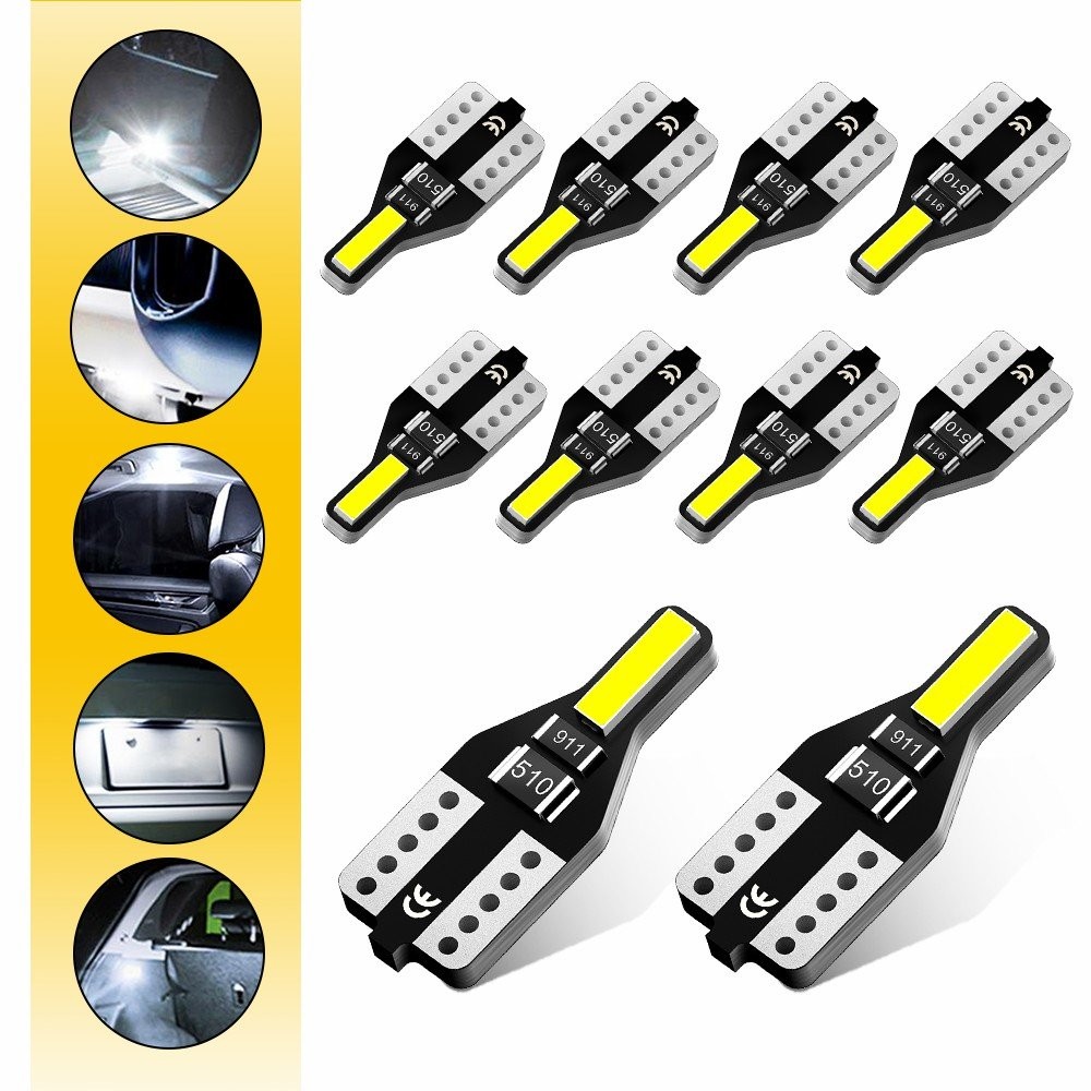 6000K White T10 194 168 W5W 2825 LED License Plate Light Dome Map Light 200LM 10