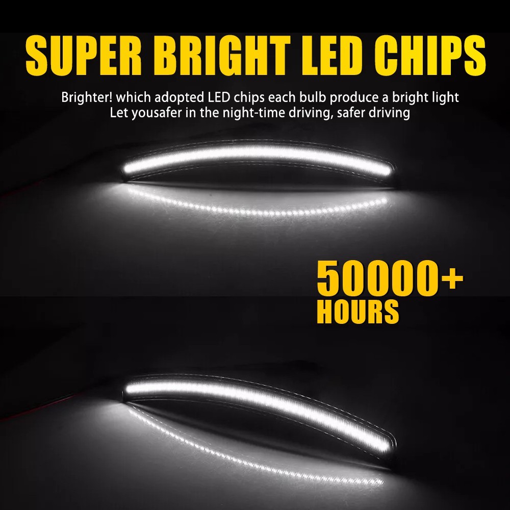 LED White Side Marker Light 2014-2019 Fit Chevrolet Corvette C7 Front+Rear 2Pair
