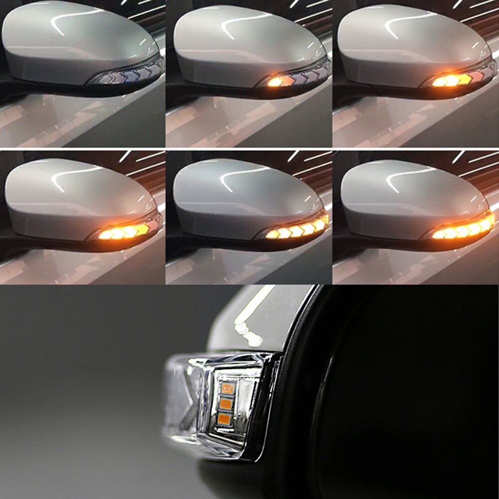 Fits Toyota Venza Corolla Clear White/Amber Side Mirror Sequential Signal Lights