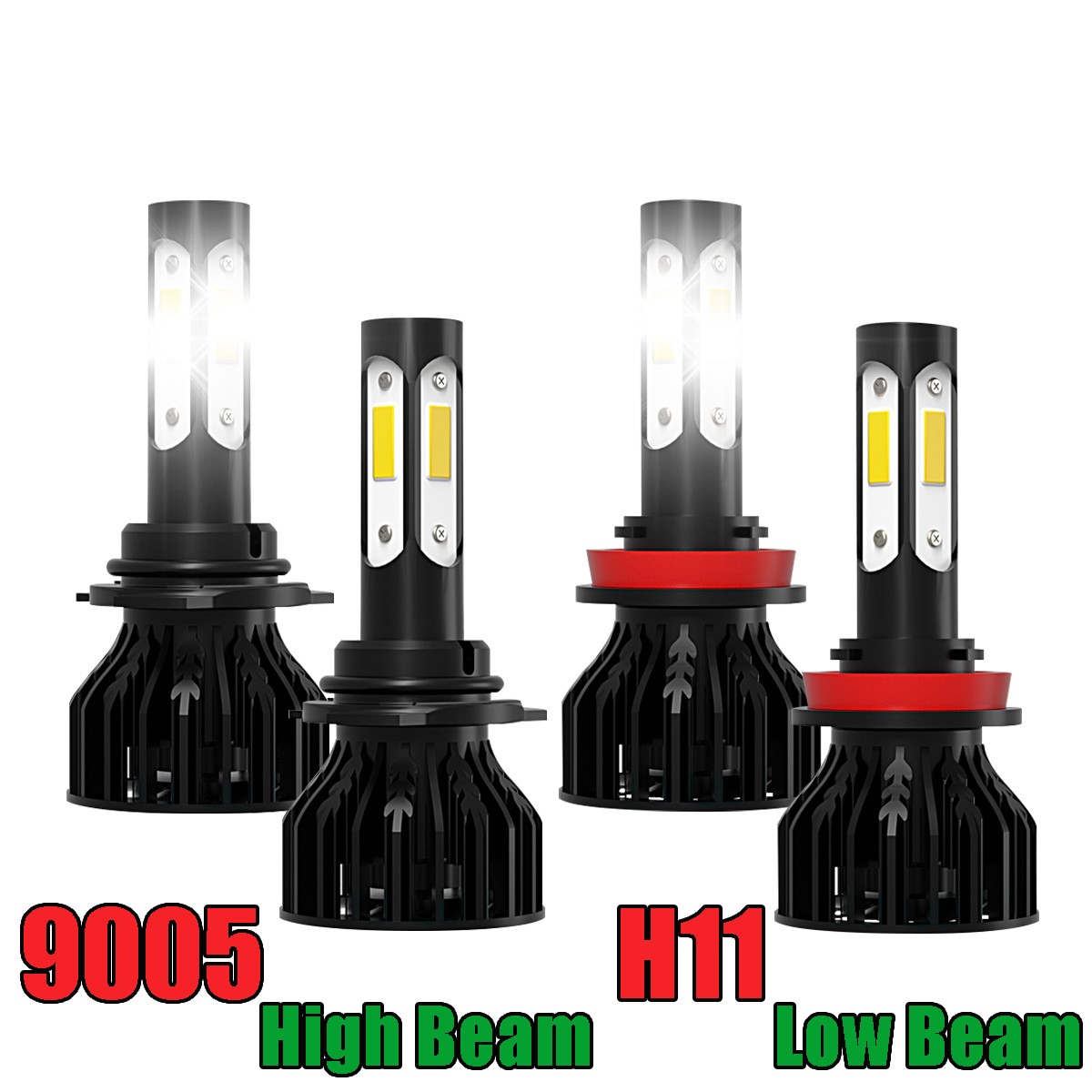 H11 H9 9005 HB3 LED Headlight Bulbs KIT Combo High&Low Beam Super Bright White