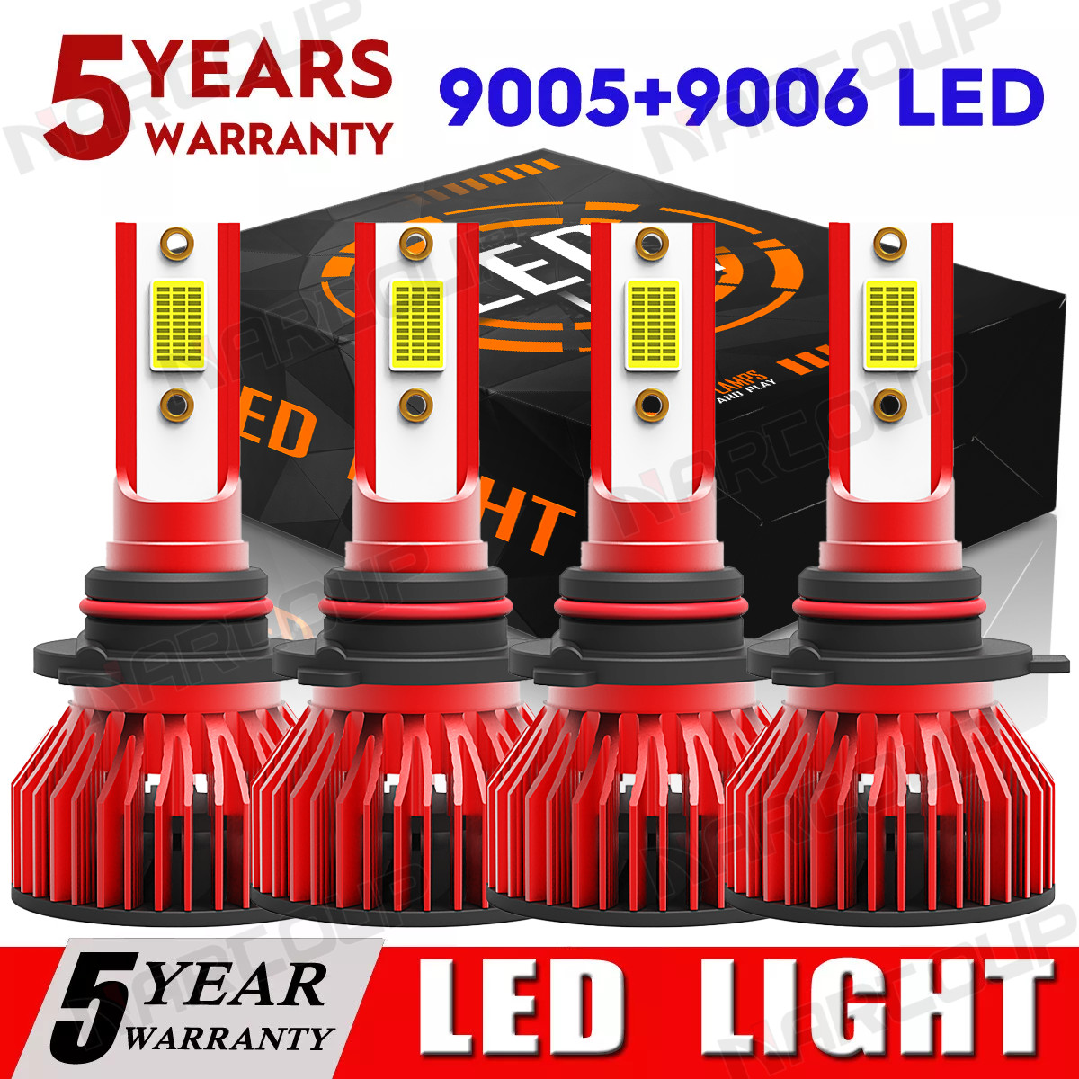 For Freightliner Century Class 2005-11 4Pc LED Headlight High Low Beam Bulbs Kit