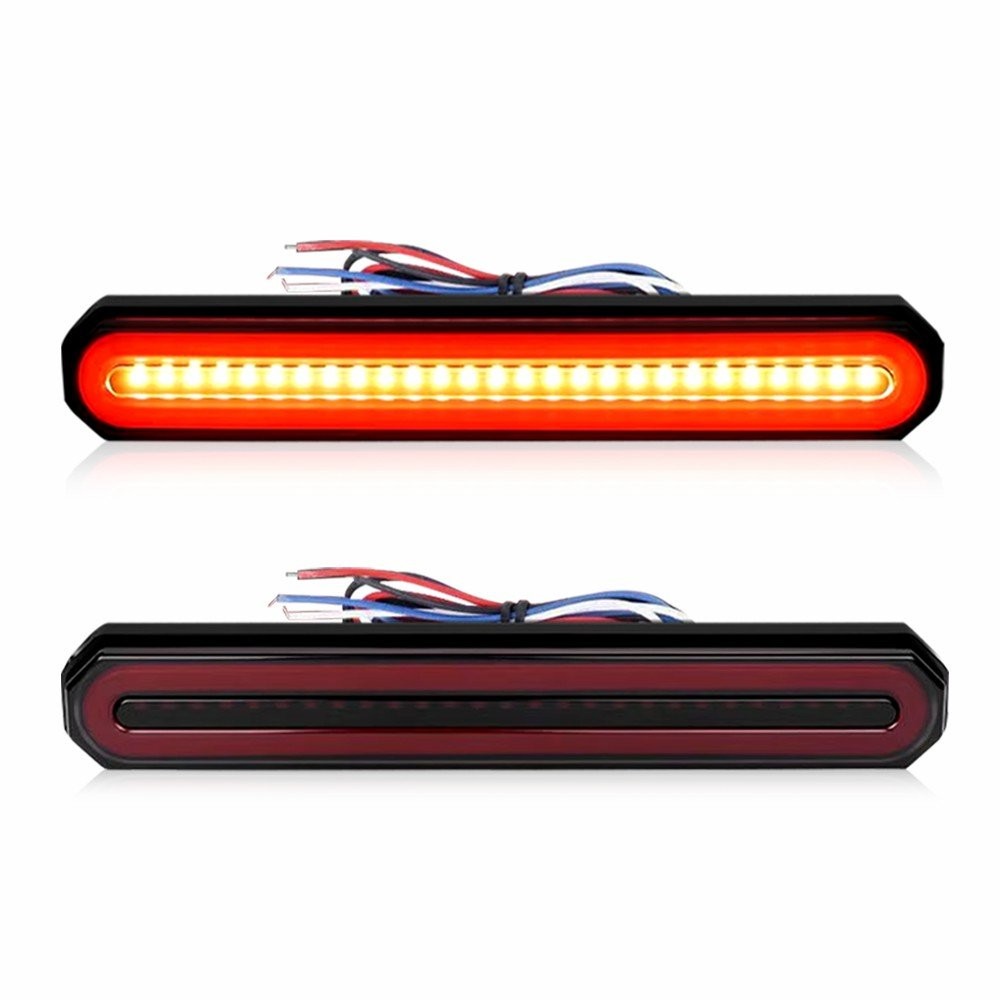 2x 9″ Red/Amber Oval LED Truck Trailer Flowing DRL Stop Turn Tail Brake Lights