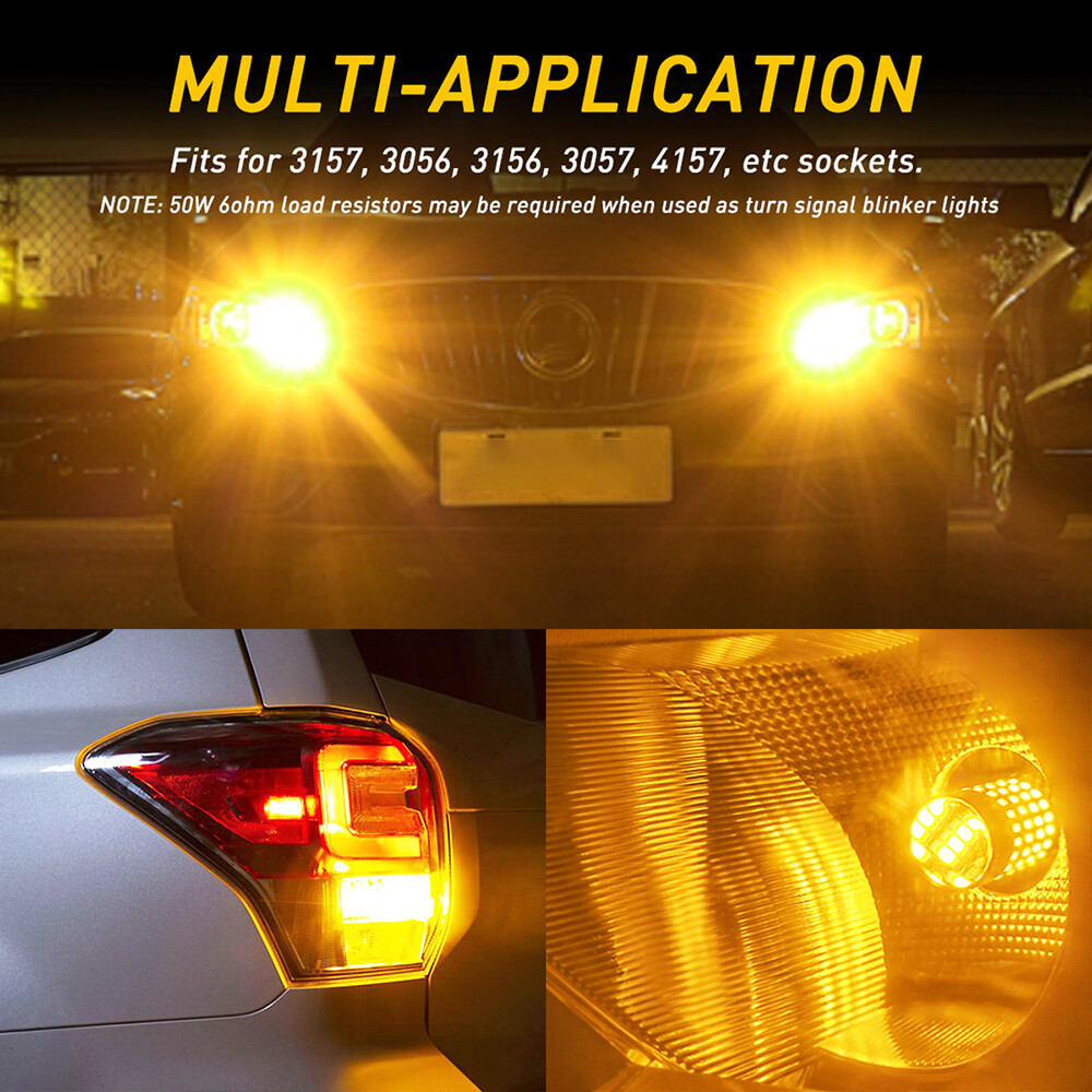 AUXITO 3157 4157 48W LED Front Turn Signal Blinker Corner Light Bulb Amber 3000K