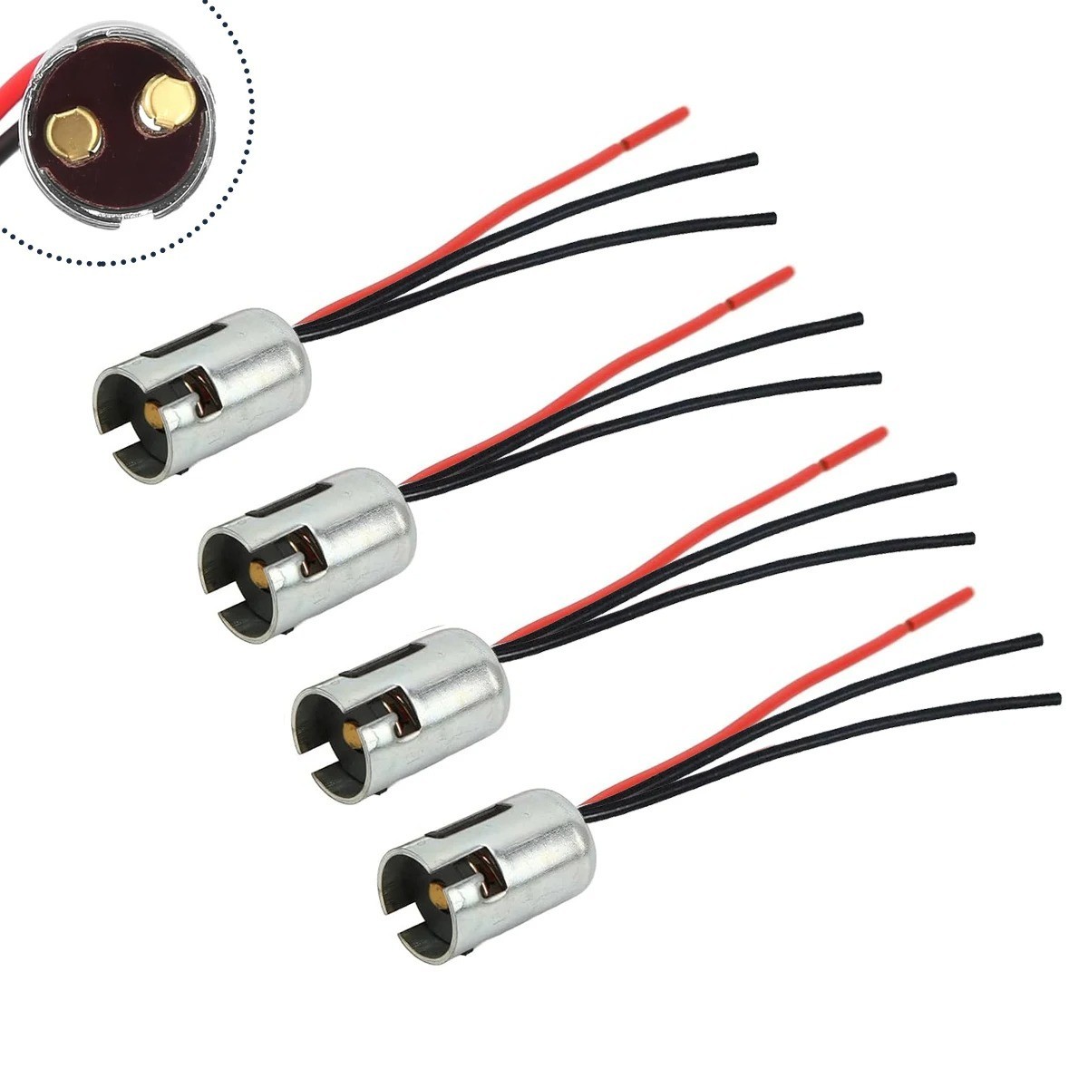 BAY15D 1157 LED Light Bulb Socket Holder with Wire Connector for Car Auto Truck