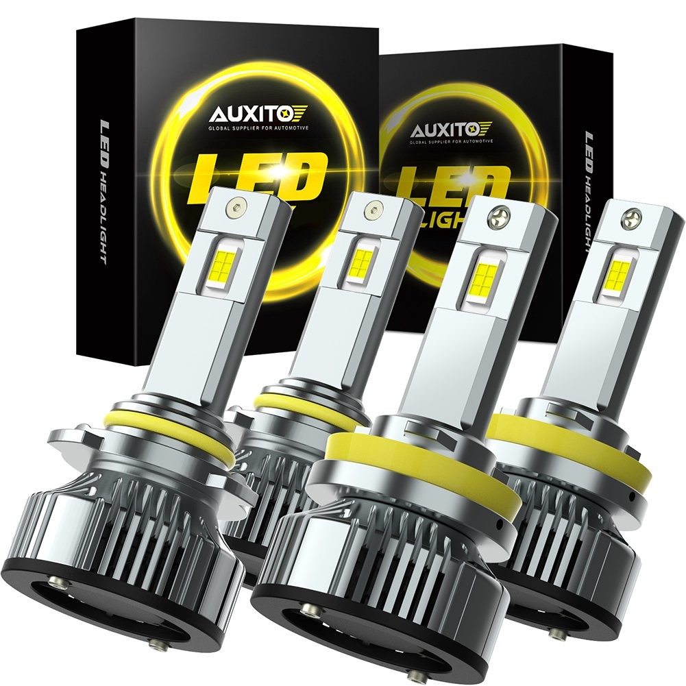 AUXITO 4x H8 9005 LED Bulbs Headlight Conversion Kit High Low Beam Bright USA X