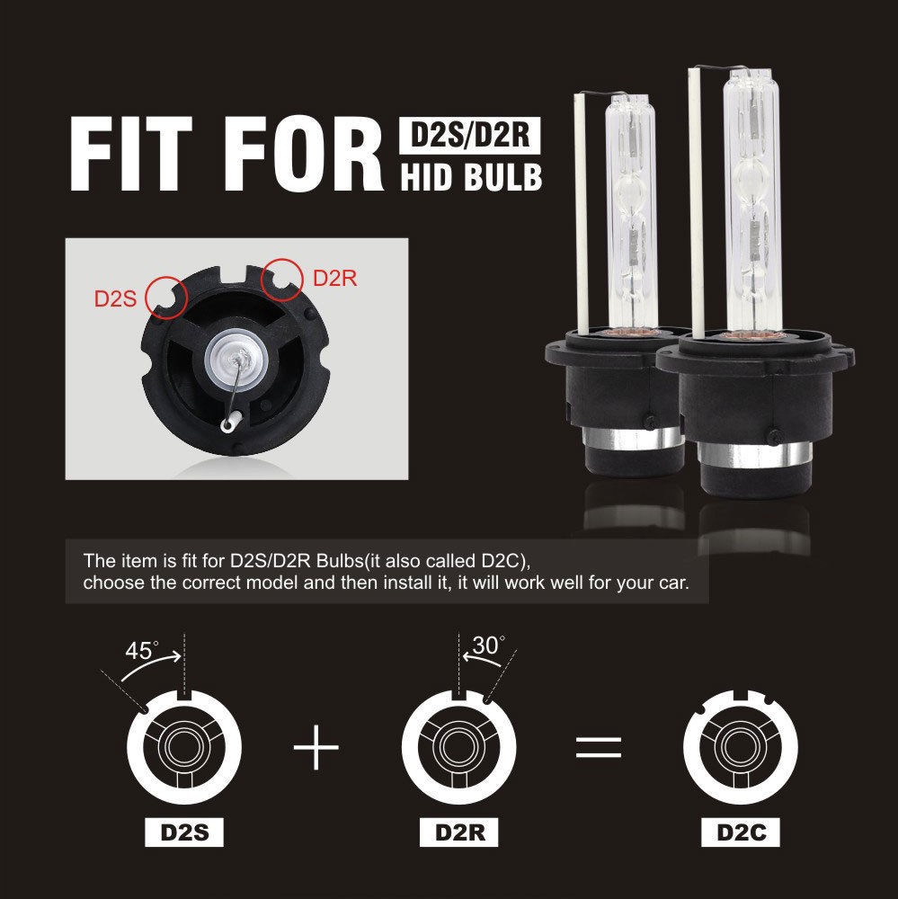 2X 6000K Xenon White HID Xenon Headlights Bulbs For Acura TSX 2004-2014 Low Beam