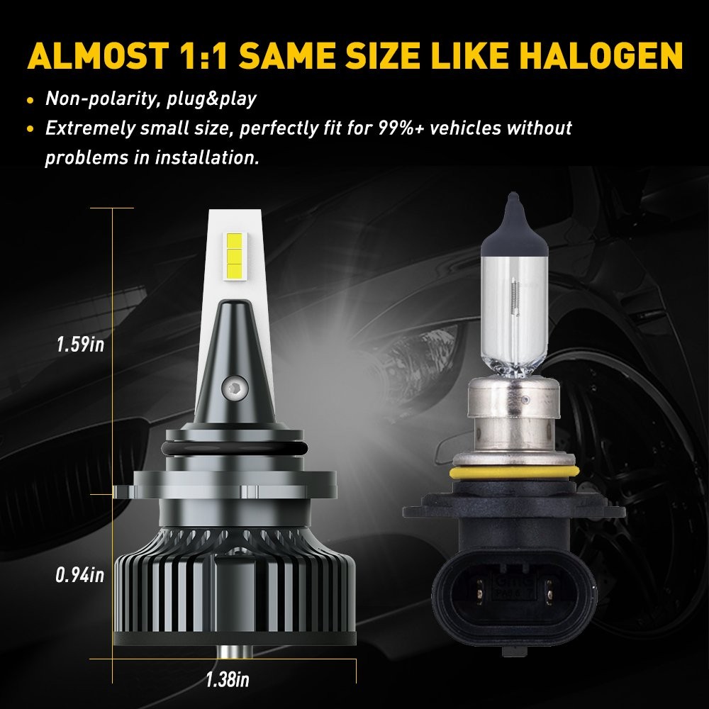 2X AUXITO 9006 LED Headlight Bulb Low Kit Beam Free Super Error Bright White