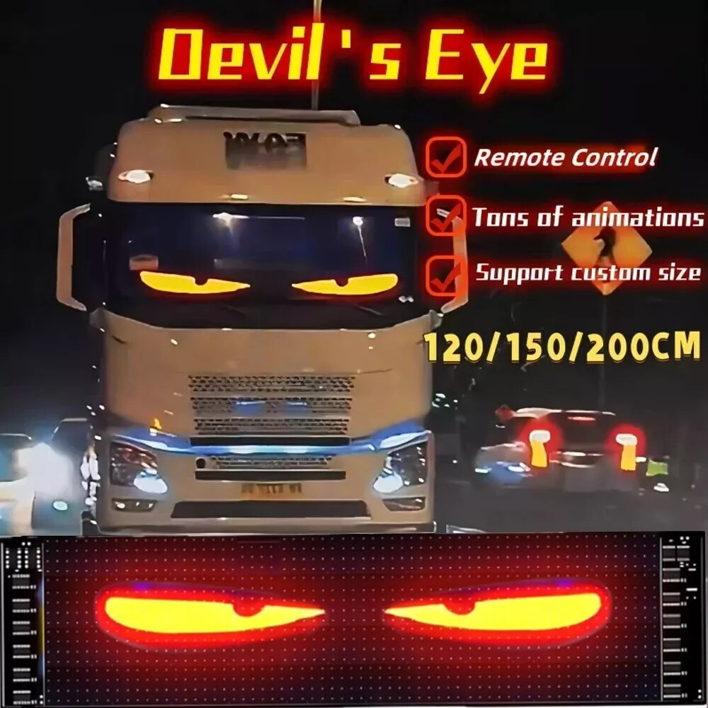 200CM Truck Specific Devil’s Eye LED-Screen Car Eye Truck Dynamic LED Light USA