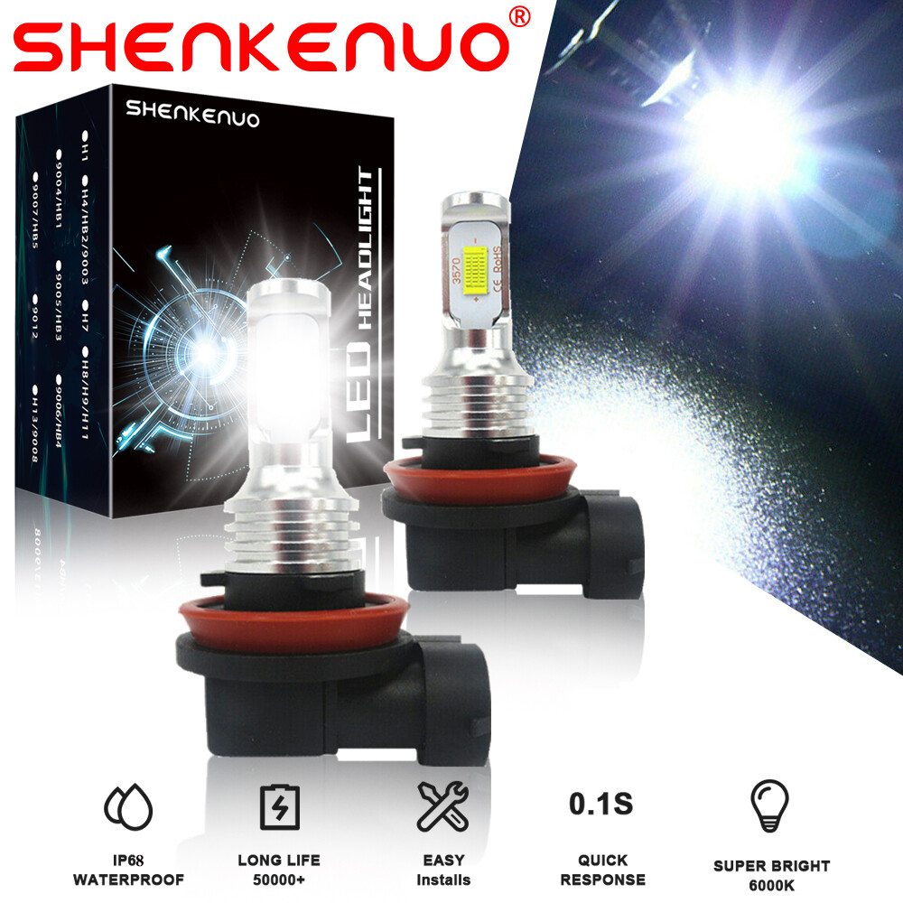 H11 H9 LED Headlight Bulbs Kit White 6000K high/Low Fog Beam 2pcs Super Bright