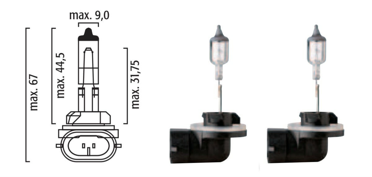 Two Flosser 881 12V 27W PGJ13 H27W/2 Halogen Bulbs – Made in Germany