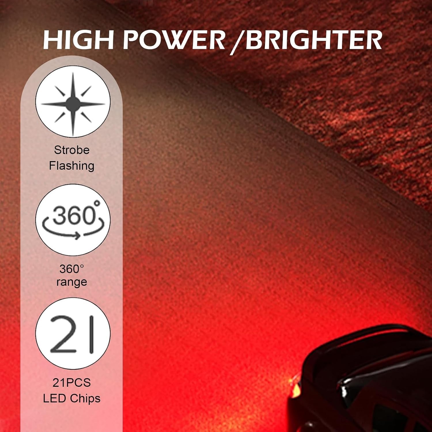 2PCS 912 921 LED Bulb, T15 6000K Strobe Third Brake Bulb, 360 Degrees Illumin…