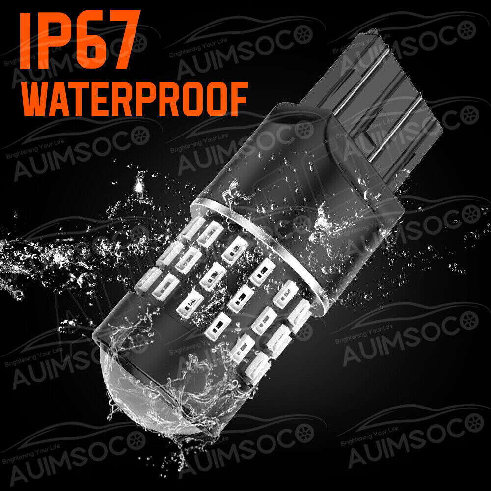 4X 7440 7443 Bulbs RED Anti Flash Brake Tail Stop Light LED Bulb For Honda