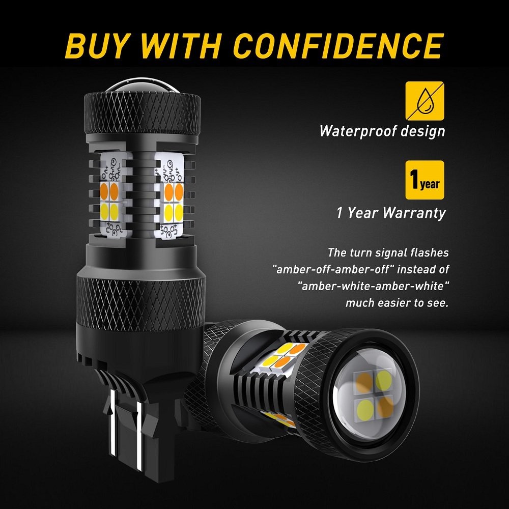 No Flash Hyper 7443 7440 7444NA DRL LED Turn Signal Running Parking Lights Bulbs