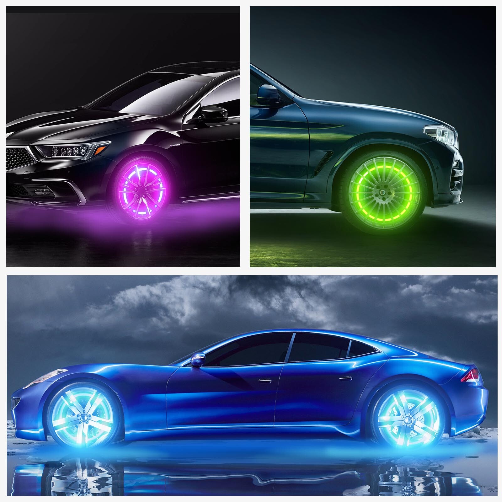 4PCS 15“ RGB LED Wheel Ring Lights Car Rim Lights For Toyota Camry XSE / TRD