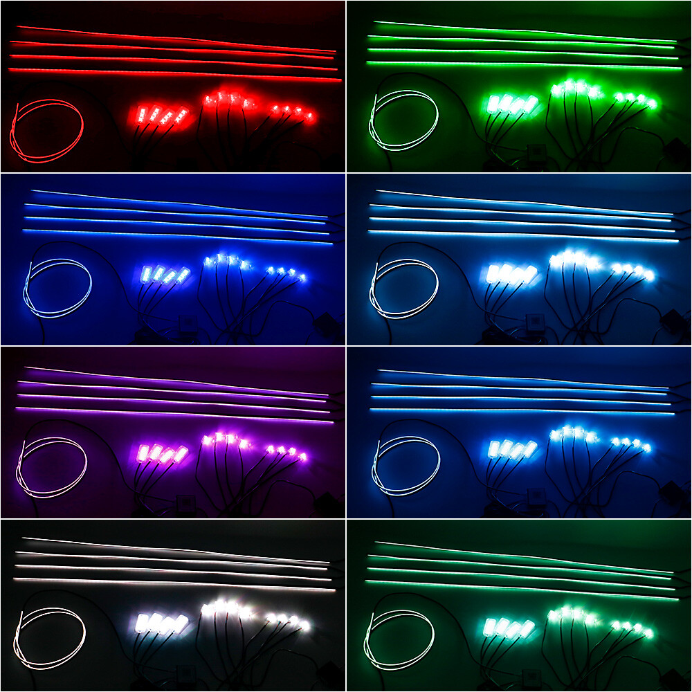 Car Symphony Ambient Light 256 Color RGB Led Atmosphere Acrylic Strip Remote APP