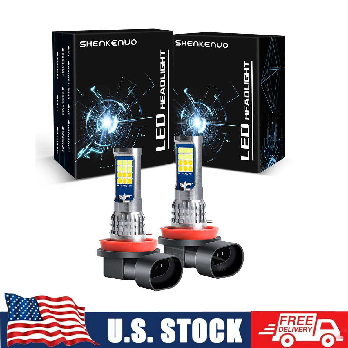 For 2012-2015 Camaro Dual Color 6000K+3000K H11 Fog Light LED Upgrade Bulbs 2x