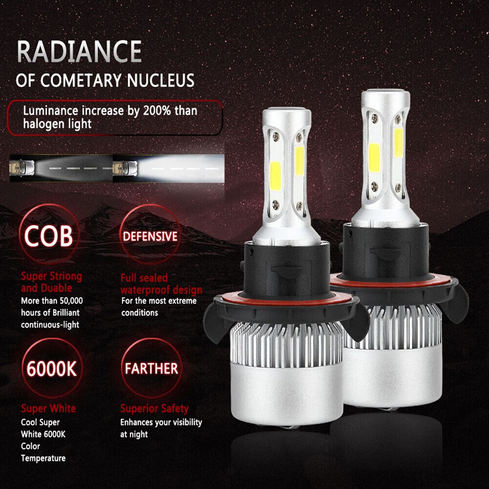 H13 9008 9145 LED Headlight Fog Light Bulbs For RAM 1500 2500 3500 2011-2012