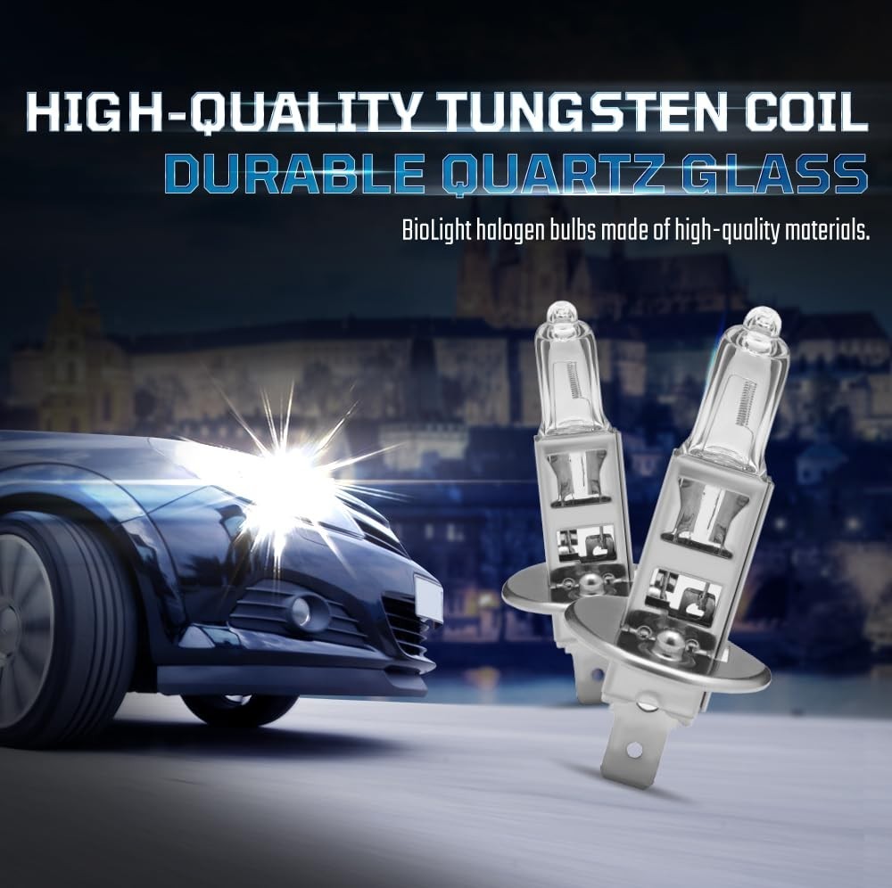 Super Bright H1 Halogen Headlight Bulbs 12V 55W, High/Low Beam, Fog Light (10 Pa