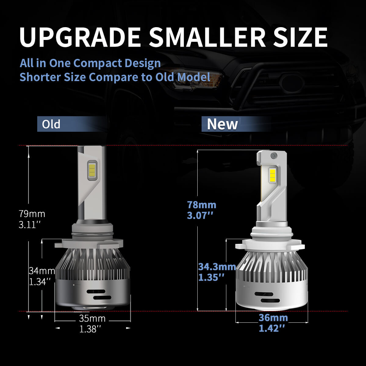 Pair of LASFIT 9005 HB3 LED Headlight Conversion Kit Bulb High Beam 6000LM White