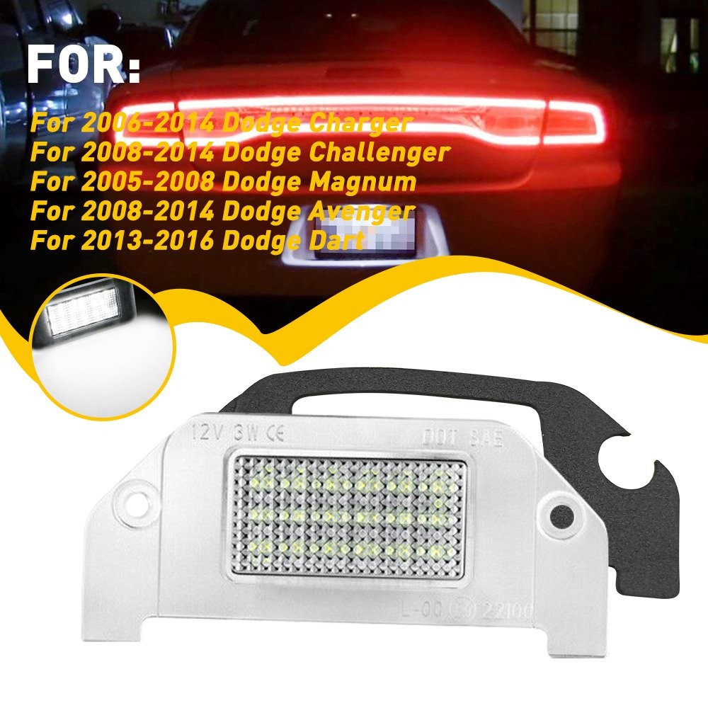For Dodge Bright White 18-LED License Light Plate 6000K Bright Super Accessories