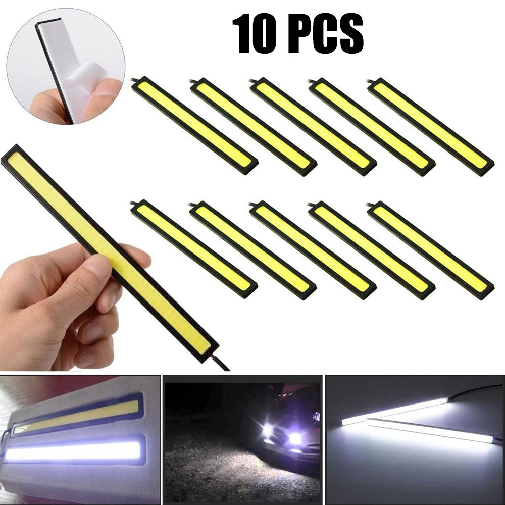 White 12V LED Strip DRL Daytime Running Light Fog COB Lamp Driving 10PCS 17cm