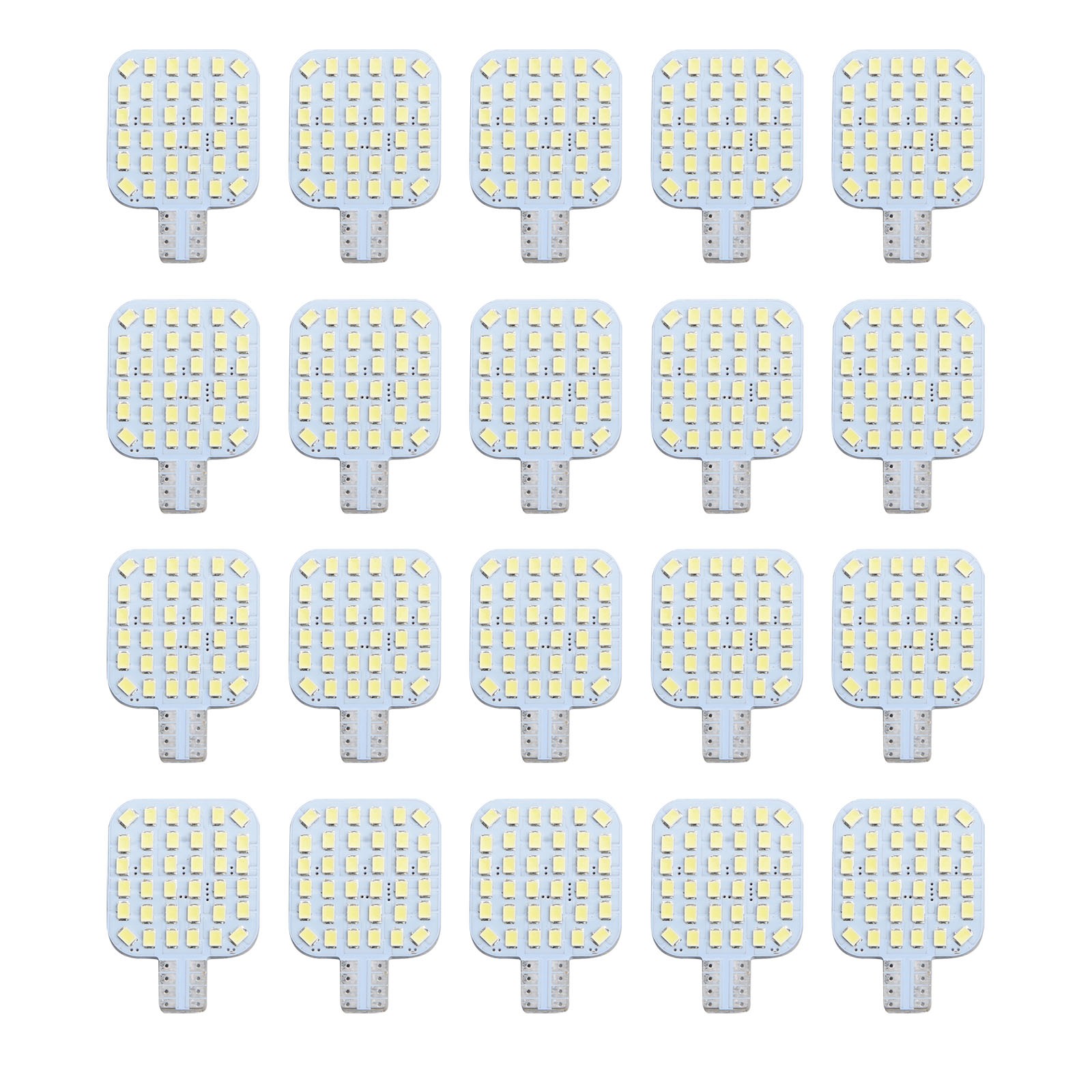 20pcs T10 LED Interior Light Bulbs Full Aluminum 2835 SMD Xenon White 12V RV