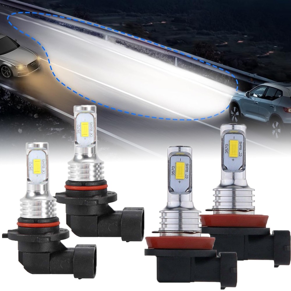 9005 H11 LED Headlight Super Bright Bulbs Kit 8000K White 330000LM High Low Beam