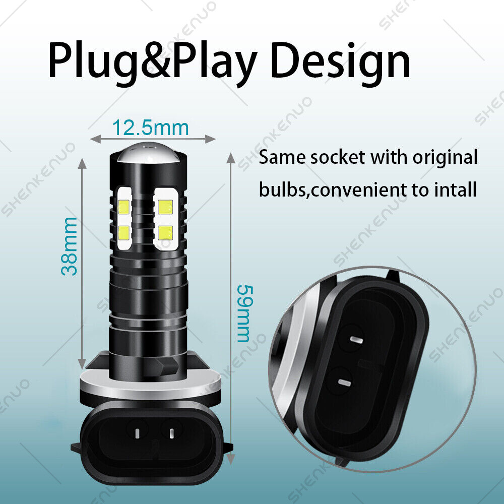 USA 2 Super Bright LED Headlamp Bulbs for Polaris Ranger Crew 800: 2010 & other