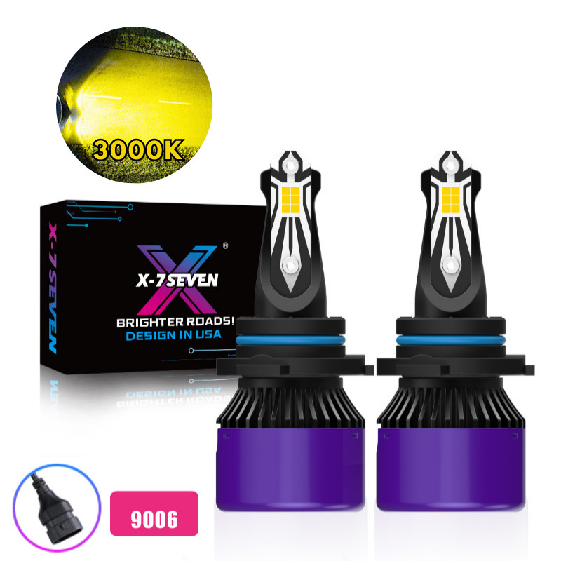 X-7SEVEN 9006 HB4 LED Fog Lights Bulbs Conversion Kit 3000K Golden Yellow 85W