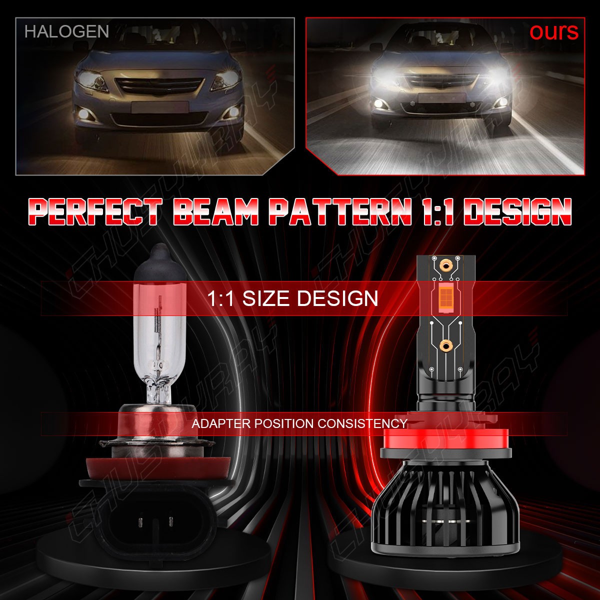 H11 LED Headlight Super Bright Bulbs Kit 8000K White 330000LM High/Low Beam