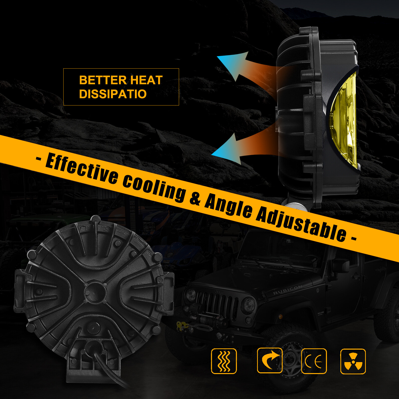 7″ LED Combo Flood Spot Work Light Amber DRL Driving Fog Light ATV Offroad Pods
