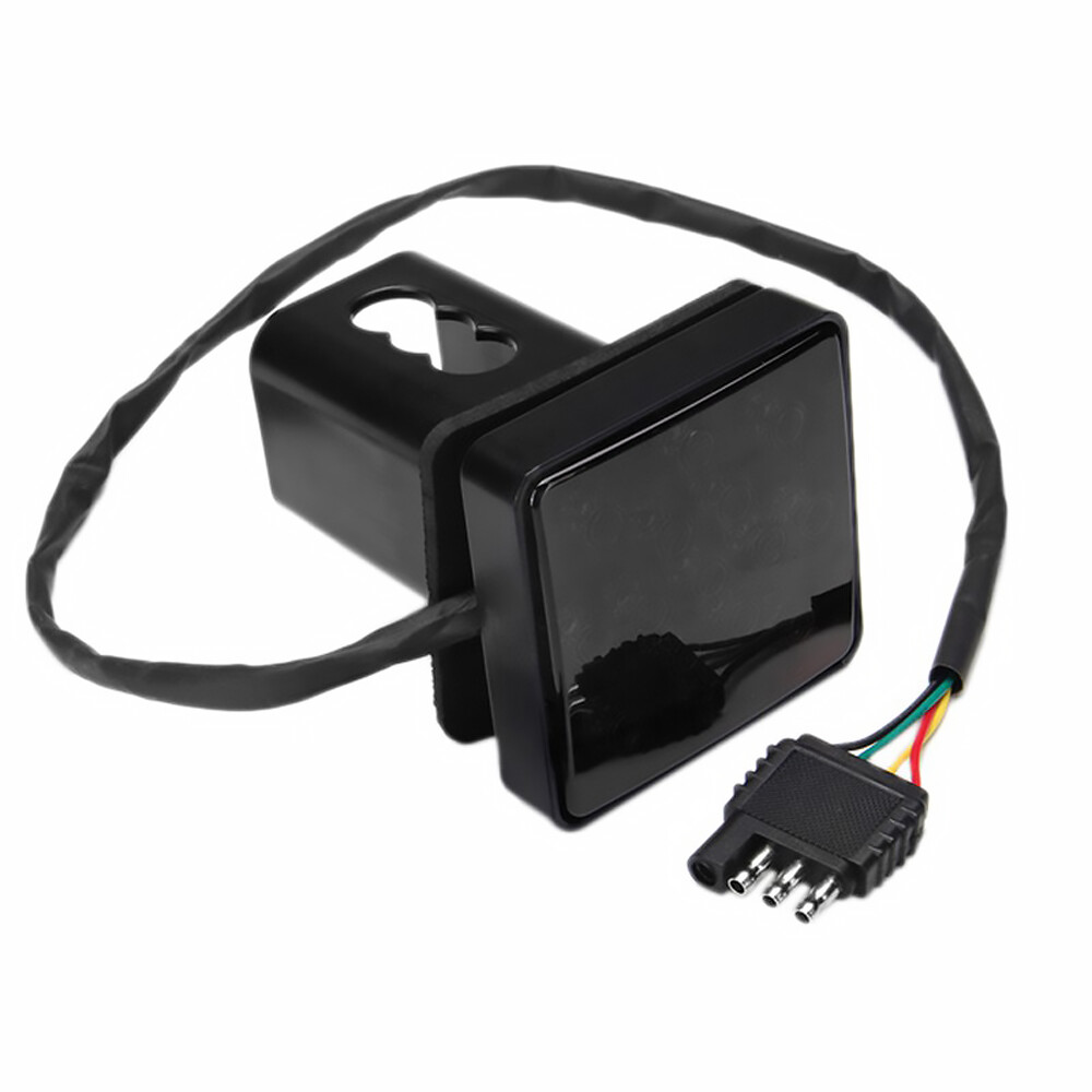 Smoked Lens 15-LED Brake Light Trailer Hitch Cover Fit Towing & Hauling 2″ Size