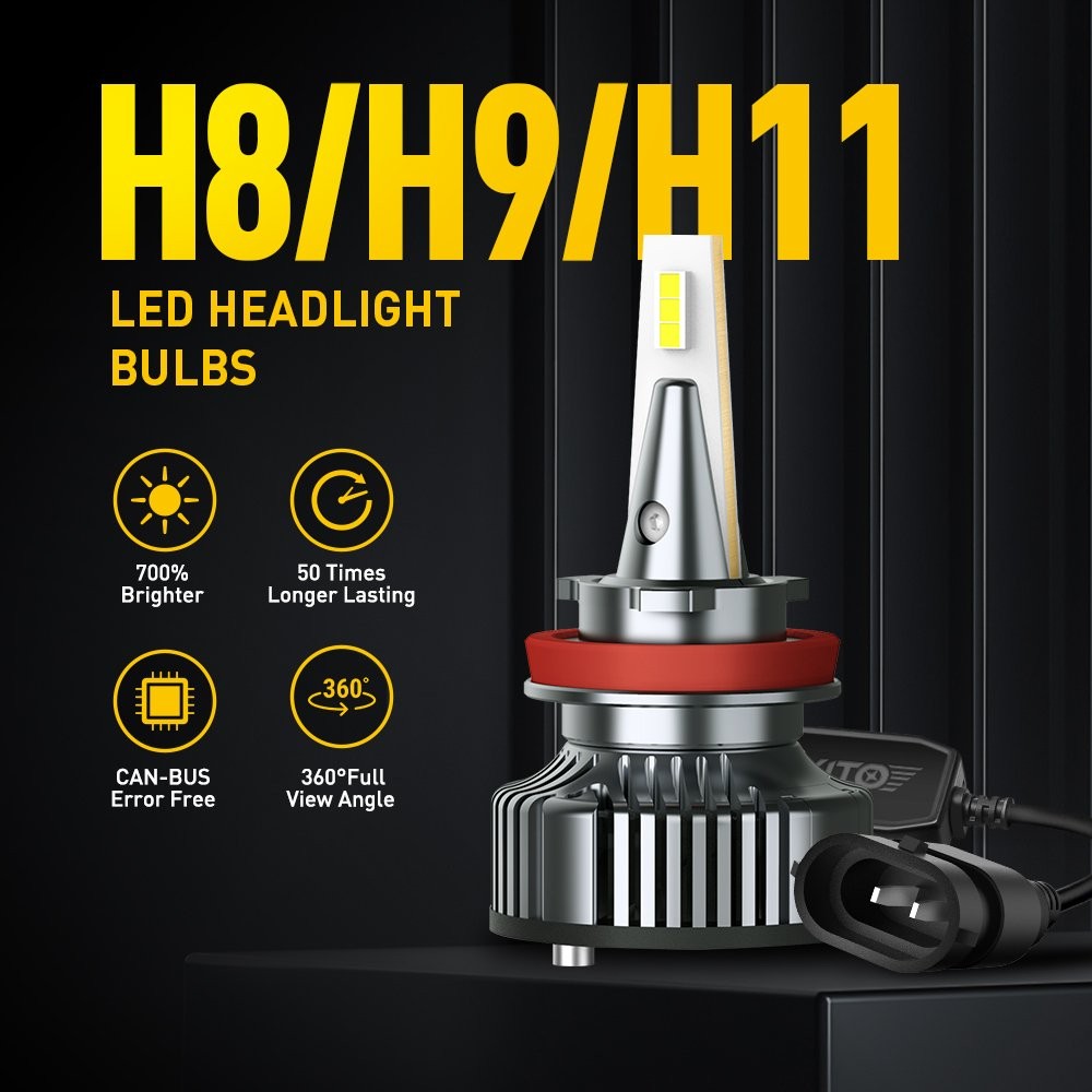 CANBUS Error Free 72W H11 H8 LED Kit Headlight High Low Beam White 50000LM 2X