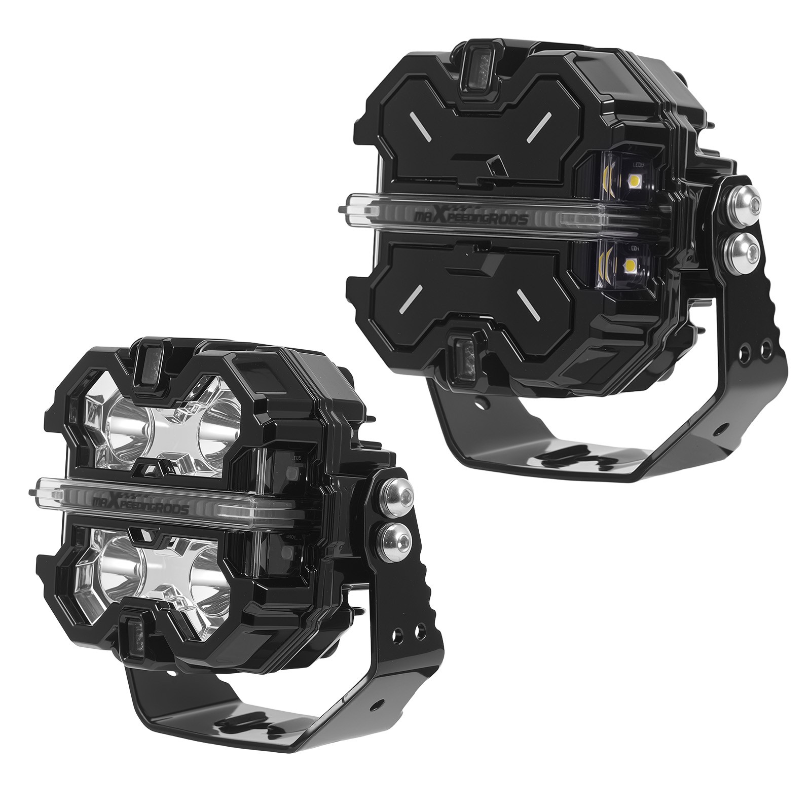 Off Road LED Light Pods 3.5″ Aluminum Housing Spot Beam Side Shooter IP68 160W