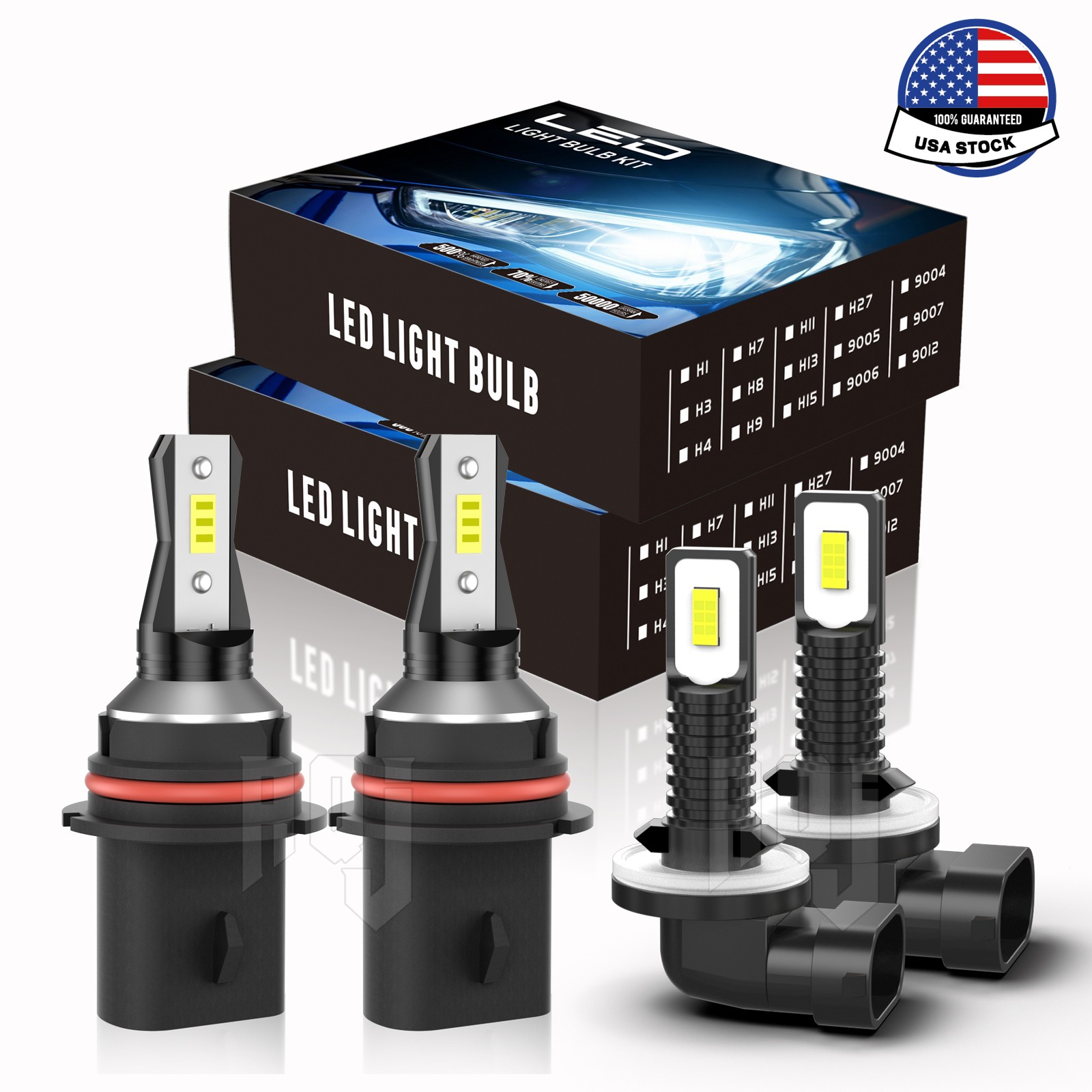 4X LED Headlight Bulbs Kit High Low Beam + Fog Light For Volvo 940 1991 1994