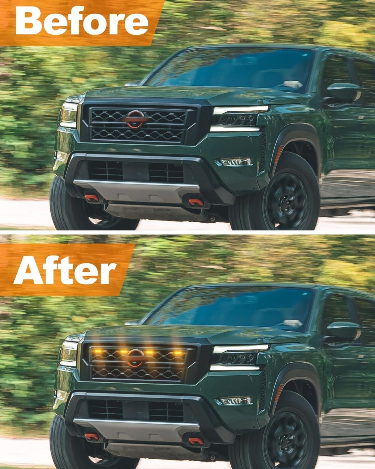 LED Front Grill Lights for Nissan Frontier 2022-2024 PRO 4X S SV SL Accessories