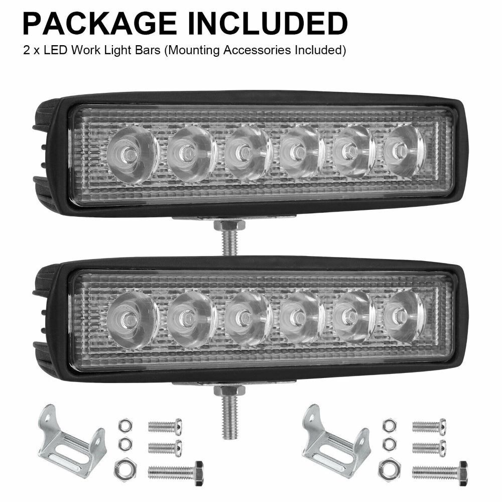 2X 6inch 48W LED Work Light Bar Spot Pods Fog Lamp Offroad SUV Driving Truck ATV