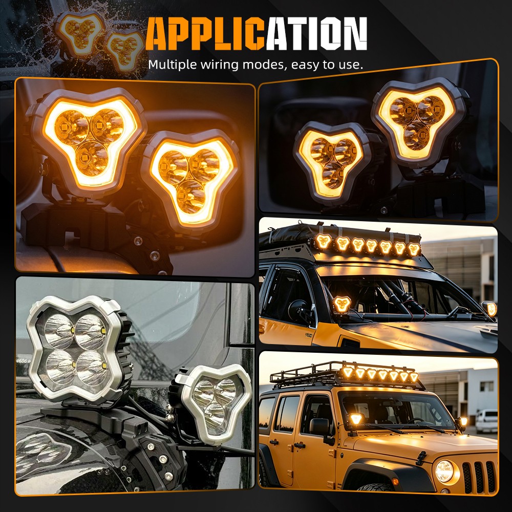 NOVSIGHT LED Pods Off Road Lights Flood Spot Driving Beam For Jeep Truck ATV SUV