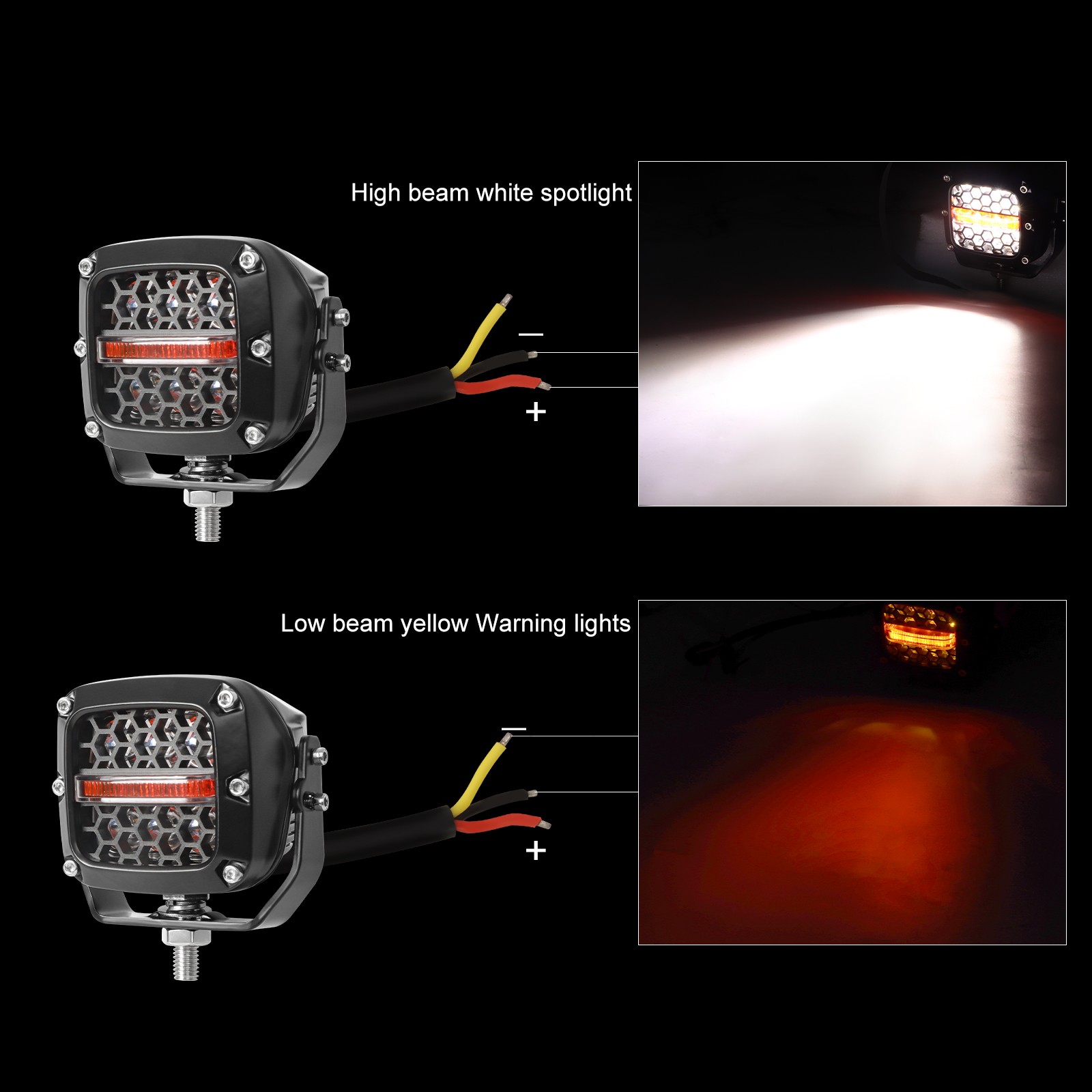 3″ White LED Cube Pod Work Light Fog Spot for UTV ATV Jeep Truck Offroad Driving