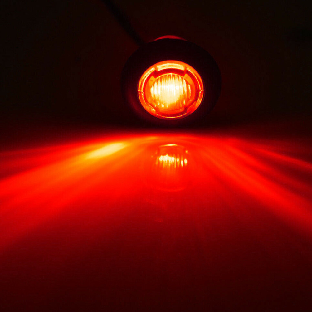 LED Side Marker Lights 3/4″ Truck Trailer DRL Round Bullet Side Clearance Light