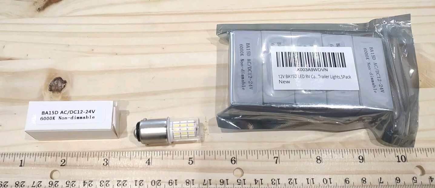 Lot of 5 NEW 12V BA15D Bayonet X003A9WDVN Camper Trailer Interior LED Bulb 6000K