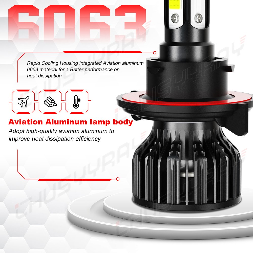 For 2006 2007 08 Dodge Ram 1500 2500 3500 6X 6500K LED Headlight Fog Light Bulbs