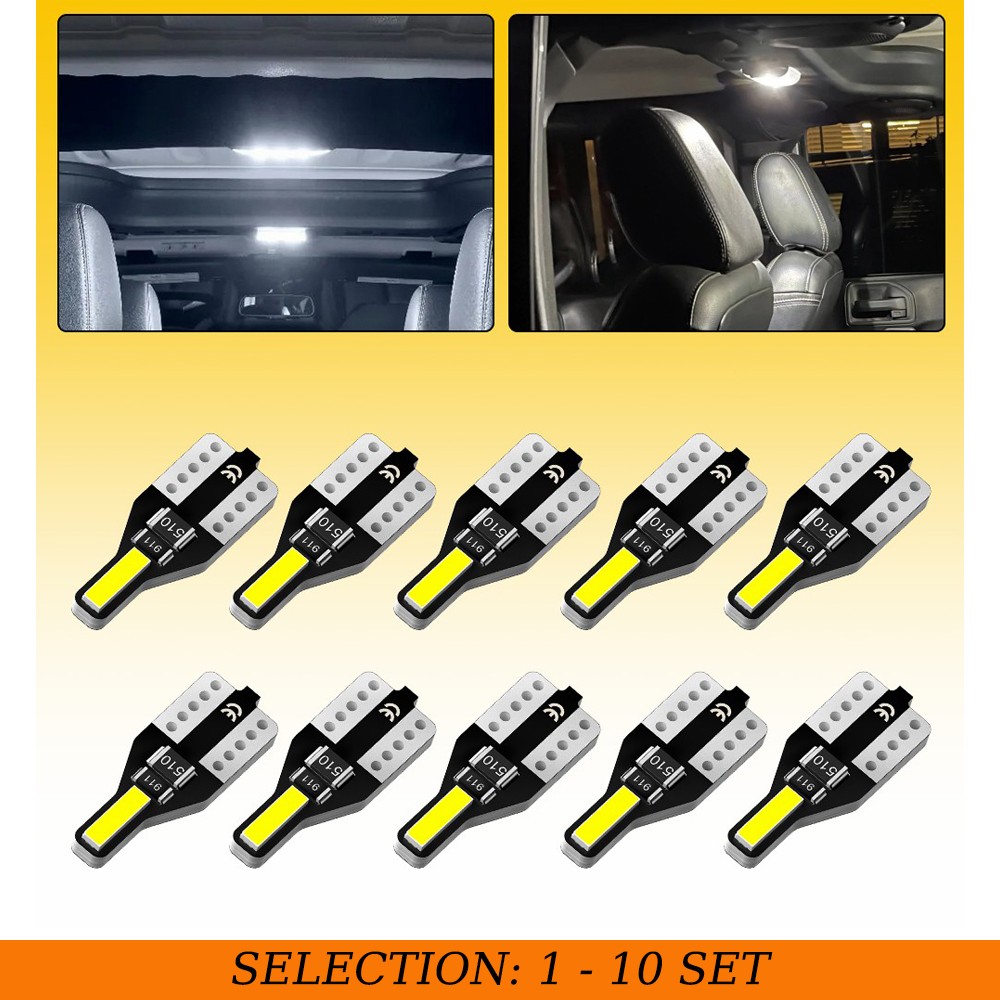10-100 T10/194/W5W LED Bulb 6000K White Super Bright Map Reading Dome Door Light