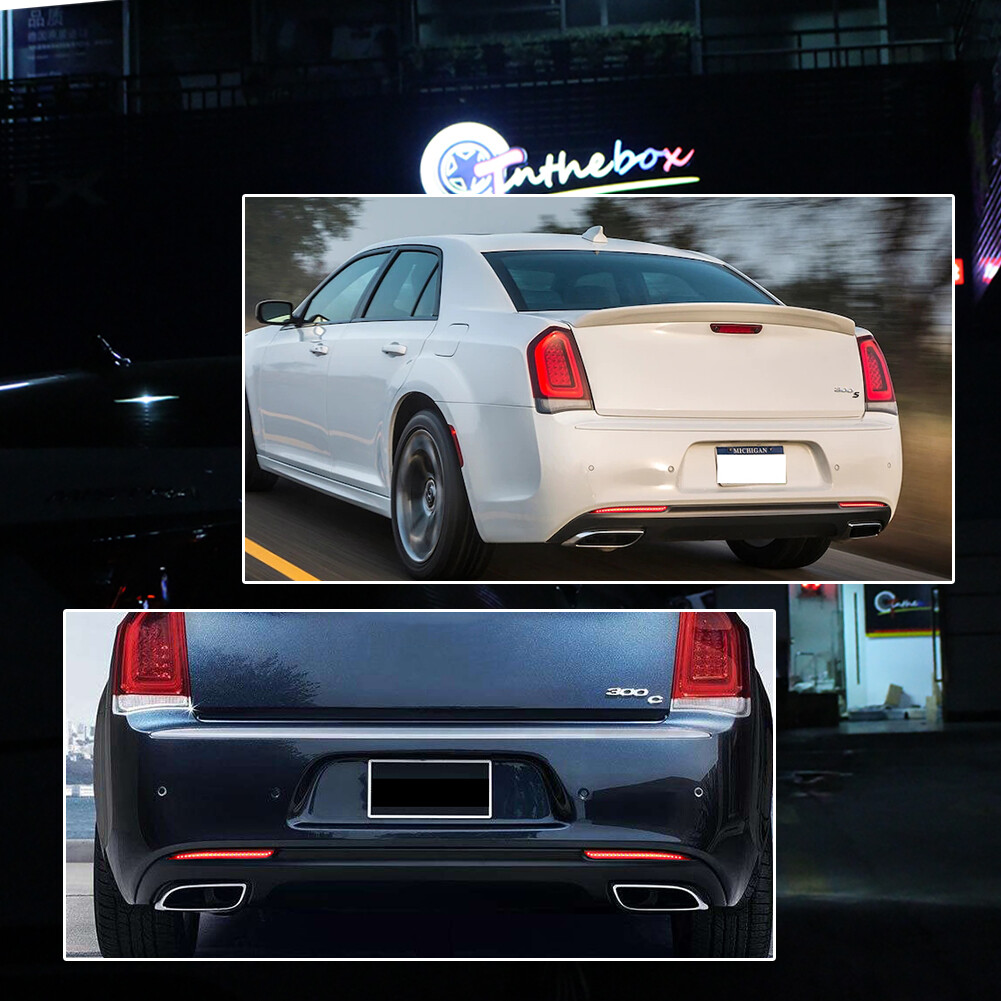 Smoke Lens Bumper Reflector Tail Brake Rear Fog Light For 2015-2022 Chrysler 300