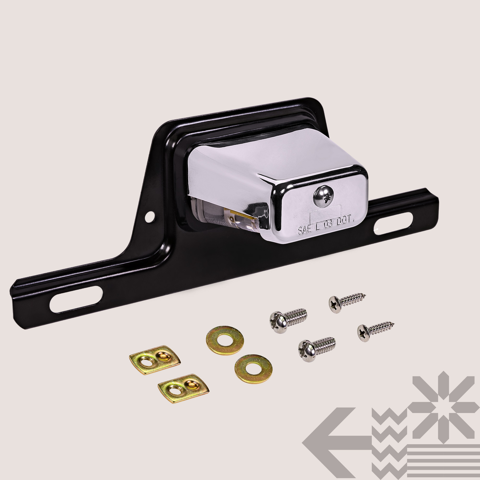 Chrome 12V DC Bracket-Mount DOT LED License Plate Light for Boat Trailer UTV ATV