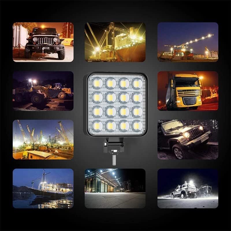 2PCS 48W LED Work Light Truck OffRoad Tractor Flood Lights 12V Square Light