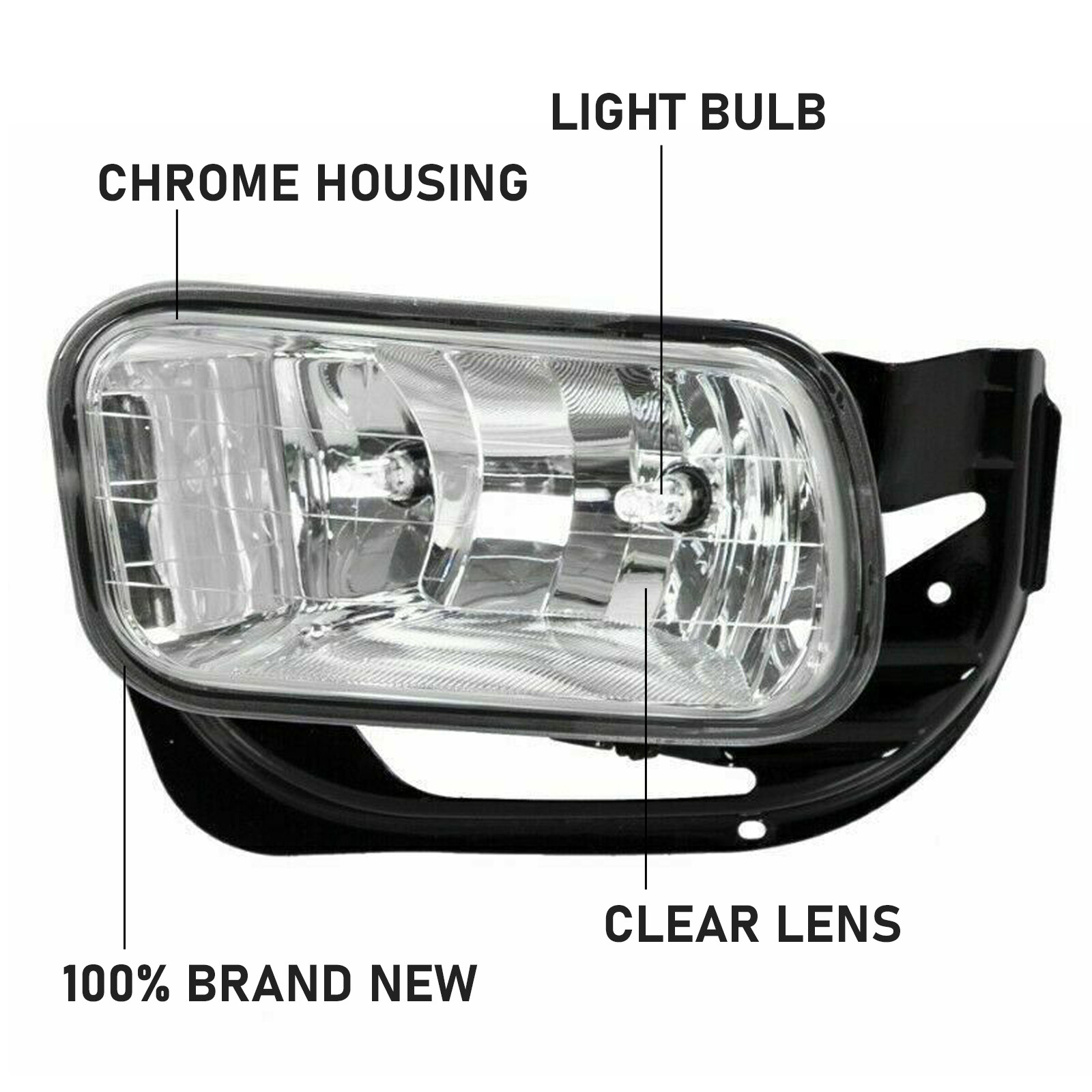LH+RH Side Clear Lens Fog Lights W/Bulbs For Dodge Ram 1500 2500 3500 2009-2018